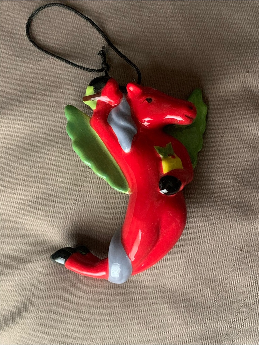 Red and Green Fox Ornament